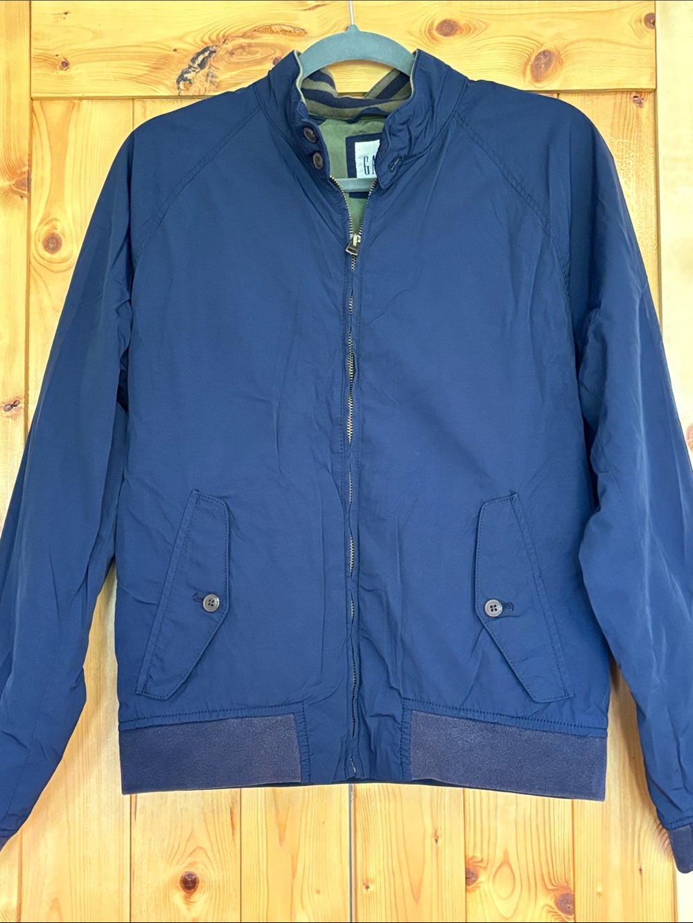 GAP Jacket Size Small Navy Blue Men’s Lined Windbreaker S Full Zip EUC Pockets